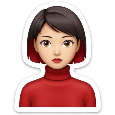 Ada Wong from resident evil 4 remake in red roll-neck sweater  sticker