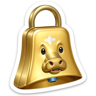 gold cow bell sticker