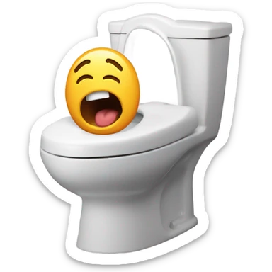 Yawning skibidi toilet sticker
