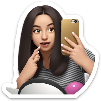 girl taking mirror selfie sticker