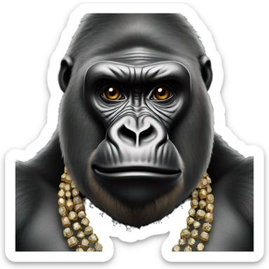 Gorilla with jewelry sticker