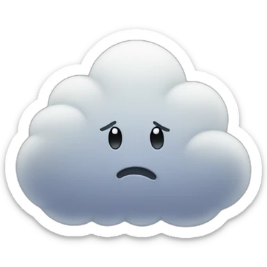 sad Cloud with eyes and hands praying sticker