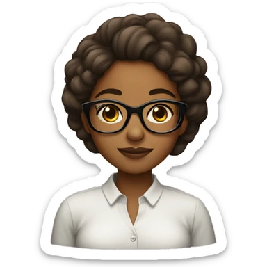 brownskin girl wearing glasses  sticker