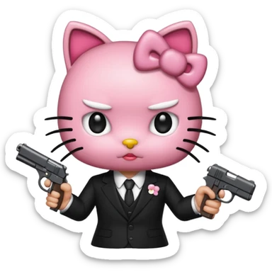 Mafia boss hello kitty who is a killer sticker