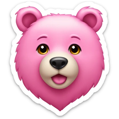 Bear with heart ligth pink sticker