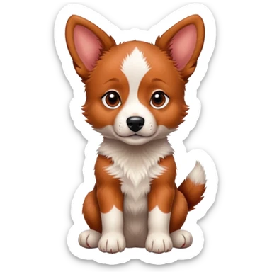 Red heeler puppy with paw raised sticker