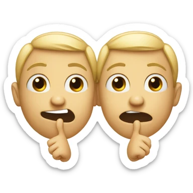 A emoji with cute eyes and two hands pointing at each other sticker