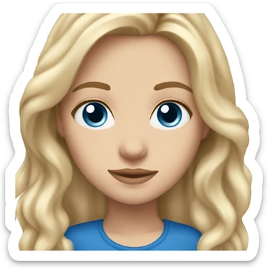 White girl with long dirty blonde hair,blue eyes long lashes  sticker