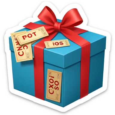 a box marked carnival pack with tickets as a bundle sticker