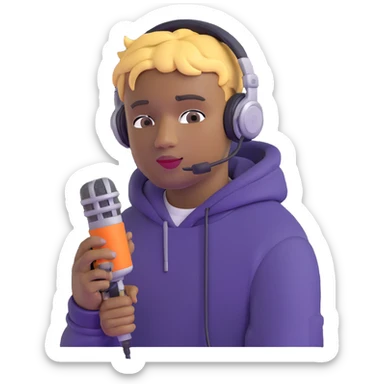 Juice WRLD with headphones and microphone sticker
