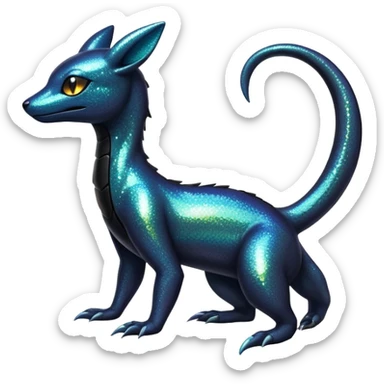 Sparkly Iridescent Shiny Salandit-Umbreon-Fakémon-hybrid-creature (full body)  sticker