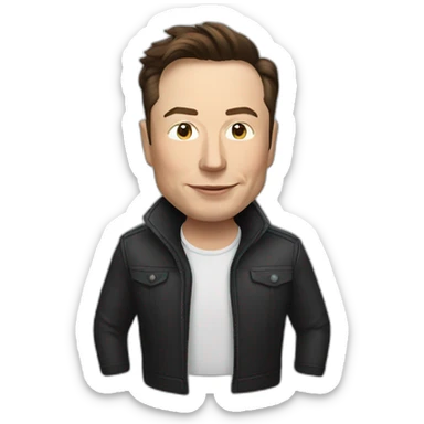 elon musk with follow button sticker