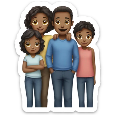 Family of six two Girls two boys  sticker