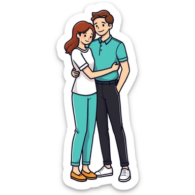 two young lovers reunited  sticker