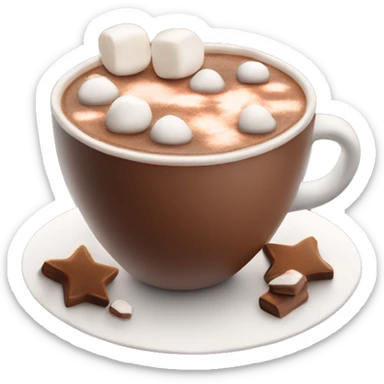 Hot chocolate with marshmallows Christmas themed  sticker