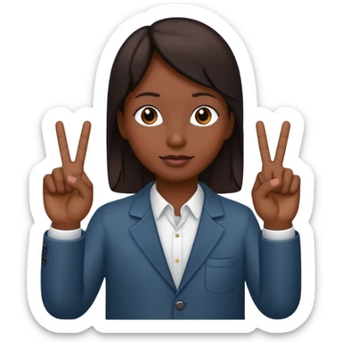 Black hand with middle and index finger crossed with pinky up sticker