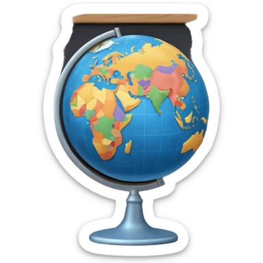 globe on an empty chalkboard sticker