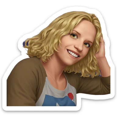 smiling blonde boy portrait sticker