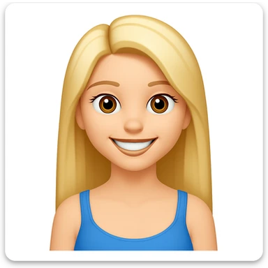 Make her hair much longer in the style of emoji (apple style emojis). Keep the emoji style look consistent. sticker