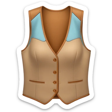 Apple-style 3D emoji of a women’s vest, sleeveless, fitted design, stylish cut, light fabric texture, feminine look, no background sticker