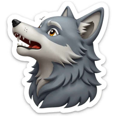 wolf howling sticker