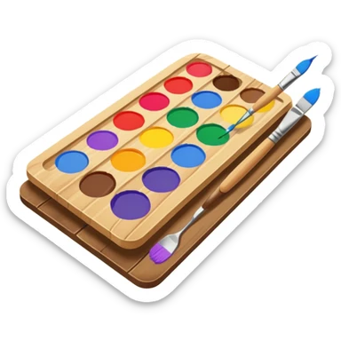 Palette with brush sticker