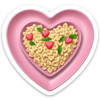 Hawaiian Mac salad light pink heart shaped plate sticker