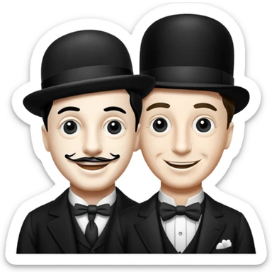 crea una imagen en la que aparezcan charles chaplin y buster keaton juntos sticker