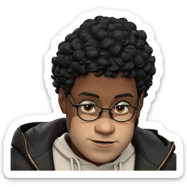 dark-skinned boy in black jacket sticker