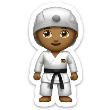 Taekwondo black belt with 3 lines in both end dress sticker