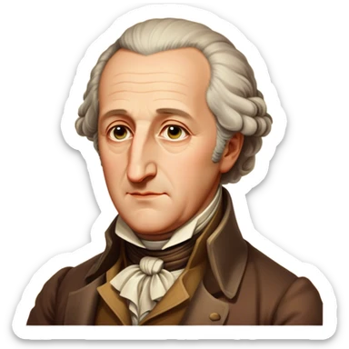 Cinematic Realistic Johann Wolfgang von Goethe Portrait Emoji, depicted as an intellectual literary giant with a thoughtful gaze and refined attire, rendered with detailed textures and warm classical lighting that captures his enduring literary influence. sticker