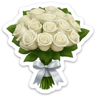 A huge bouquet with white and rose roses with a ribbon sticker