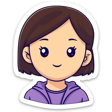 Pretty brunette girl sticker
