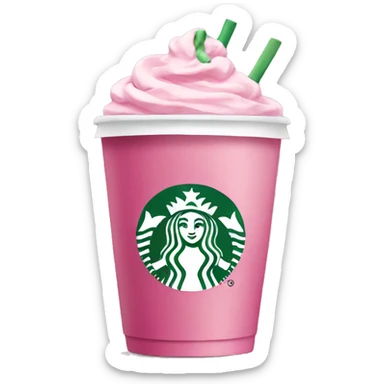 Pink Starbucks with bow sticker