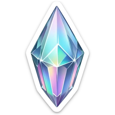silver iridescent nebula crystal shard sticker