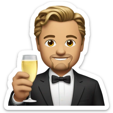 Dicaprio with a glass of champagne. sticker