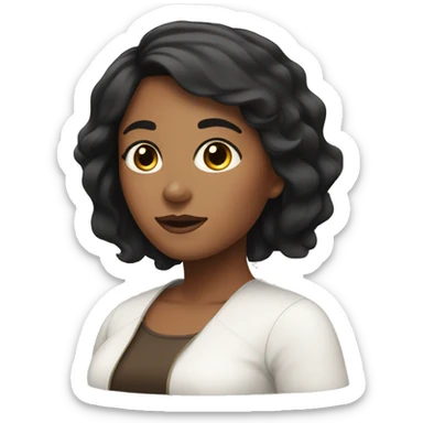 Brown skin woman with short black hair and white woman with long brown hair  sticker