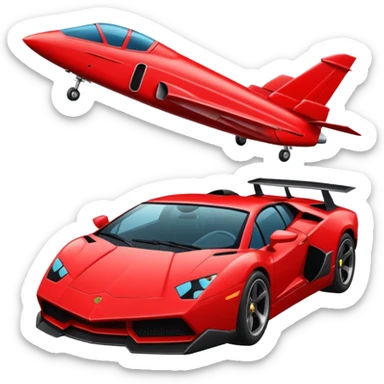 Black plane and red lamborgini sticker