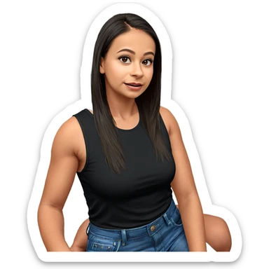 girl in tank top indoors sticker