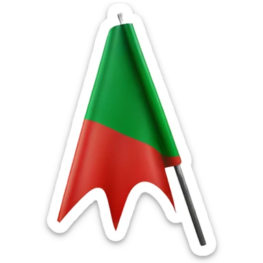 Red & green triangle flag  sticker