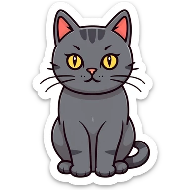 Black Scottish cat that is mean  sticker