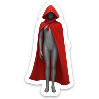 faceless mannequin flying with red a cape without hood sticker