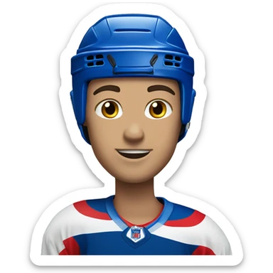 a hockey player in a red, blue and white uniform. sticker