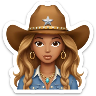 beyoncé in a cowboy hat sticker