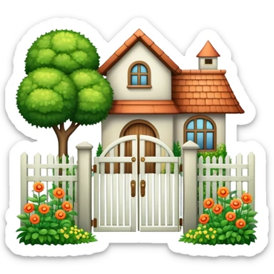 house garden gate fence door sticker