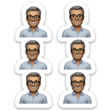 Memoji of Andrew Huberman	40s, Silver fox, tortoiseshell glasses, crisp button-downs, muscular sticker