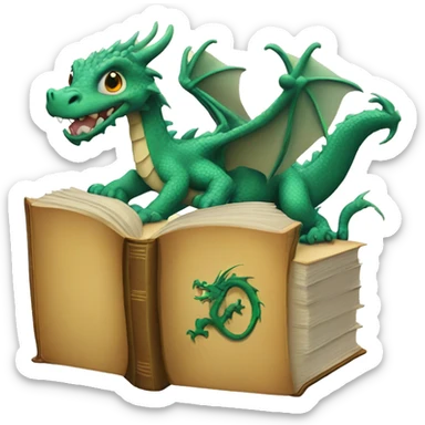 Dragon book sticker