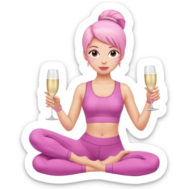 pink pilates prosecco sticker