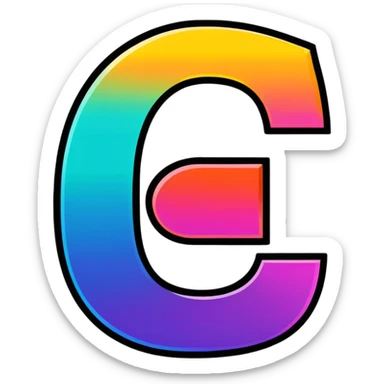 Colorful Gradient Alphabetical Letter “C” sticker