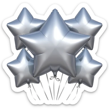 Silver Star balloons sticker